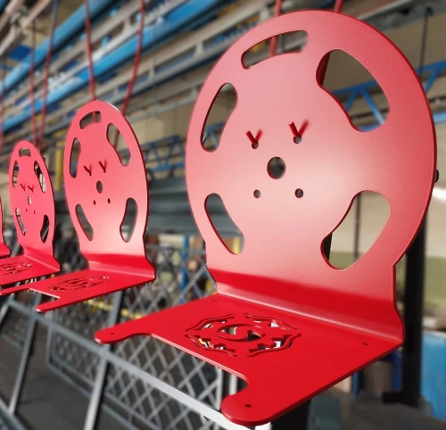 Fire hose reels powder coated at Metalmix